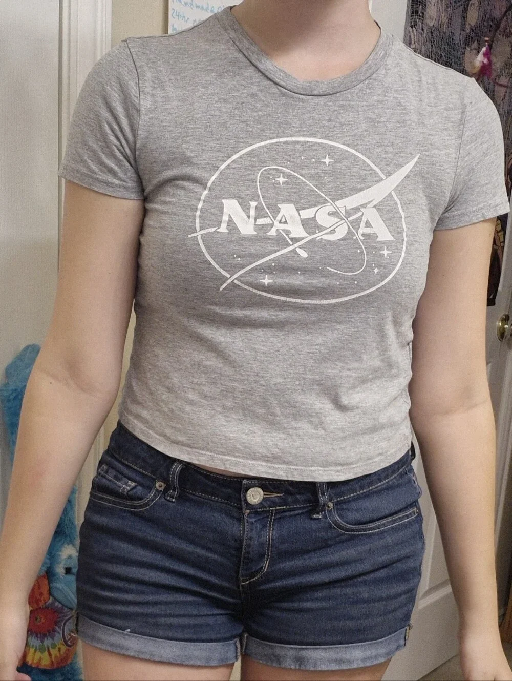 Logo Gray Crop T-Shirt - Women's